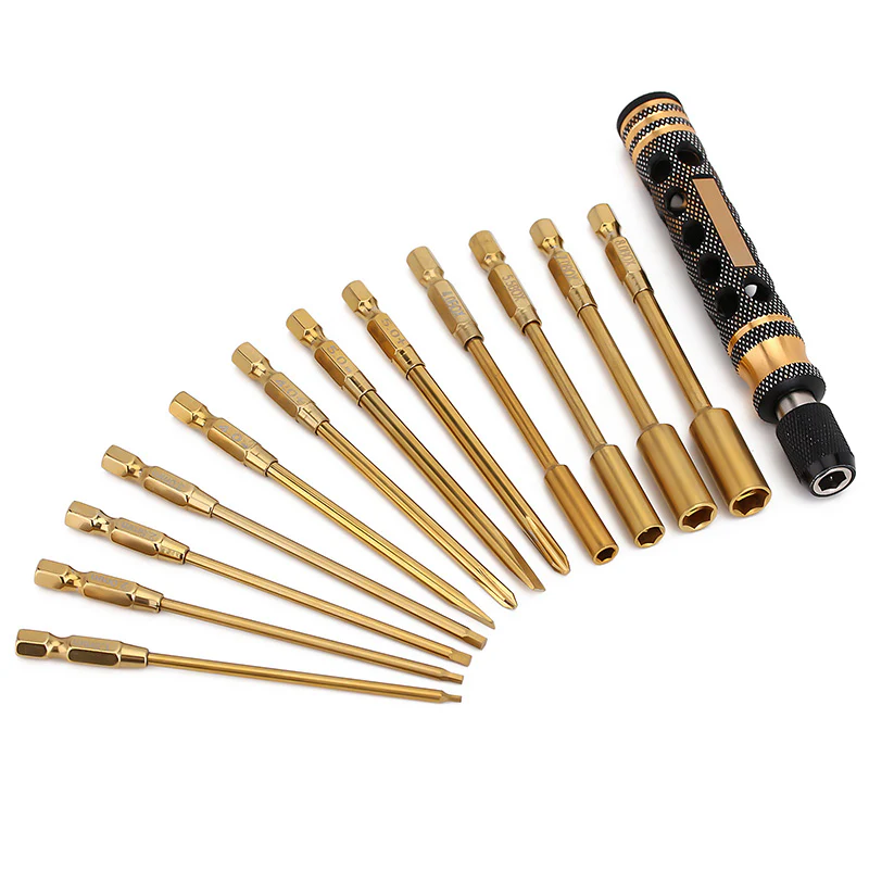 INJORA 12-in-1 Hex, Nut Driver, Phillips, Slotted Screwdriver Quick Change RC Tool Kit for 1/10 1/8 RC - Image 4