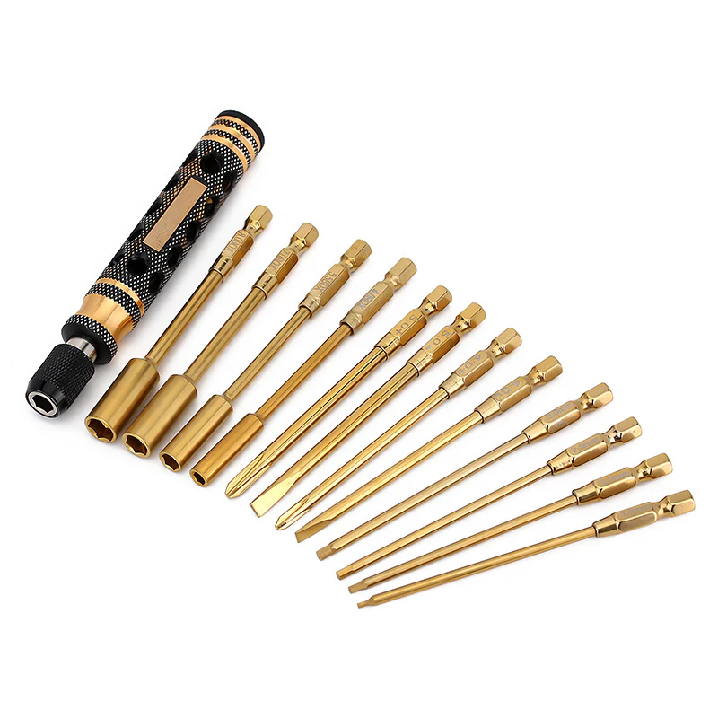 INJORA 12-in-1 Hex, Nut Driver, Phillips, Slotted Screwdriver Quick Change RC Tool Kit for 1/10 1/8 RC - Image 5