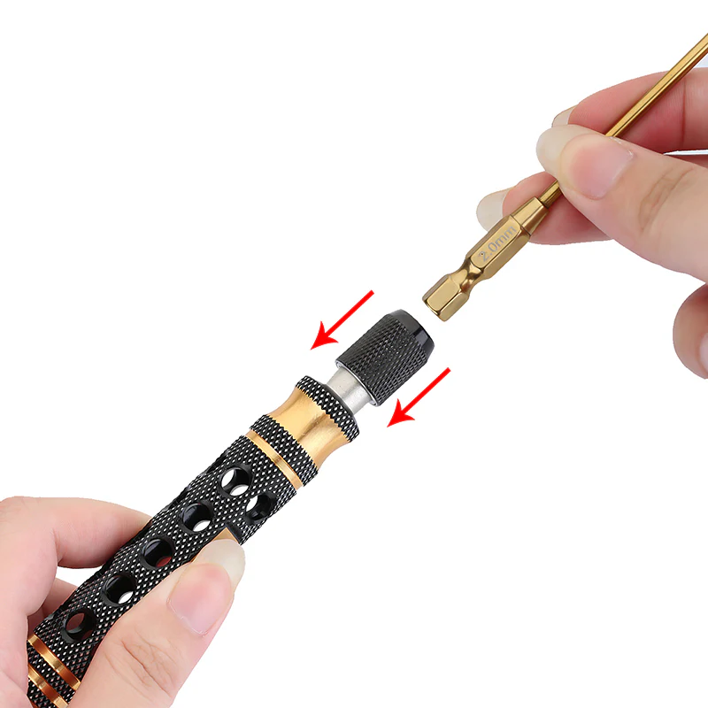 INJORA 12-in-1 Hex, Nut Driver, Phillips, Slotted Screwdriver Quick Change RC Tool Kit for 1/10 1/8 RC - Image 9