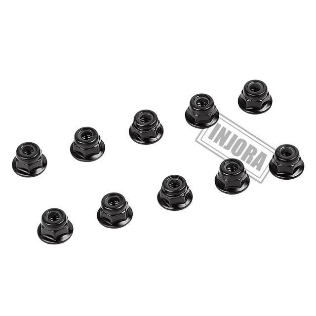INJORA 10PCS M4 Metal Wheel Flange Nyloc Nuts for 1/10 RC Rock Crawler - Image 3