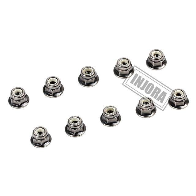 INJORA 10PCS M4 Metal Wheel Flange Nyloc Nuts for 1/10 RC Rock Crawler - Image 4