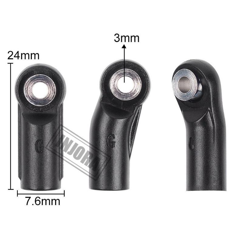 INJORA 10Pcs Plastic Rod End Link Balls for Axial SCX10 II 90046 - Image 7
