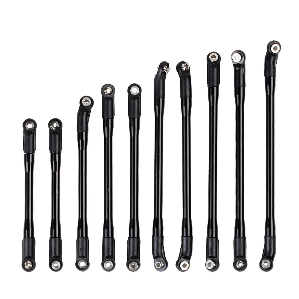 INJORA 10Pcs/Set 313mm Aluminum Links Set Plastic Rod Ends for Axial SCX10 II 90046 - Image 3