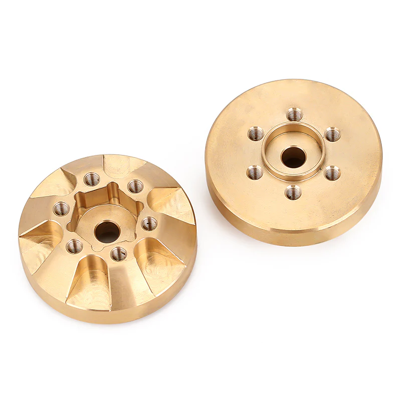 INJORA 12mm 55g/pcs Heavy Brass Wheel Hex Hubs for 1.9" 2.2" Wheel Rims - Image 3