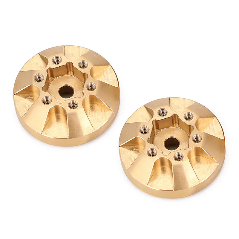 INJORA 12mm 55g/pcs Heavy Brass Wheel Hex Hubs for 1.9" 2.2" Wheel Rims - Image 4
