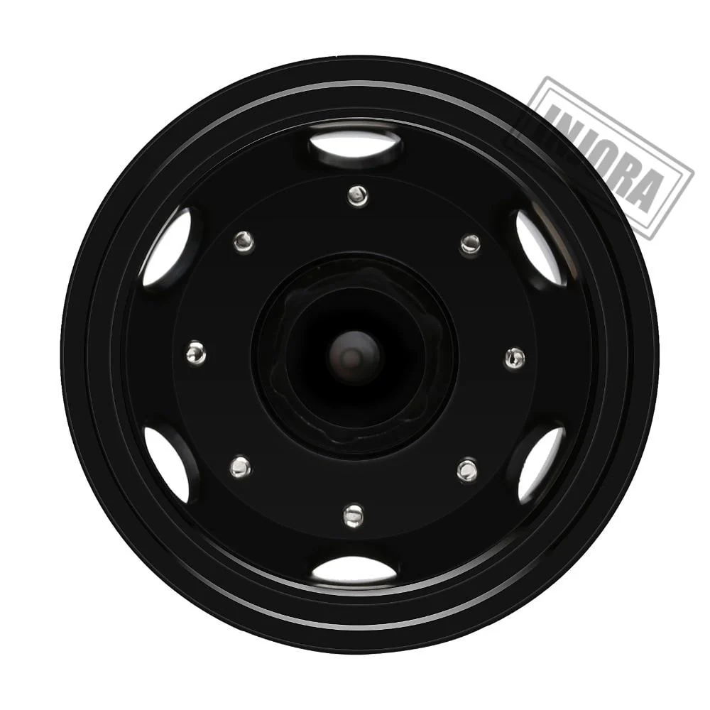 [Clearance Sale] INJORA 2PCS Black/Silver CNC Alloy Wheel Rims for 1/14 Tamiya Tractor - Image 11