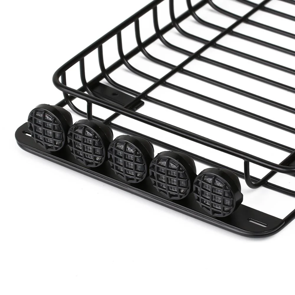 INJORA 232*145mm Metal Roof Rack with 5 LED Lights for 1/10 RC Crawler - Image 6