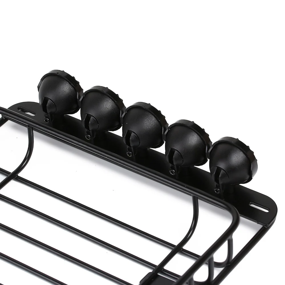 INJORA 232*145mm Metal Roof Rack with 5 LED Lights for 1/10 RC Crawler - Image 7