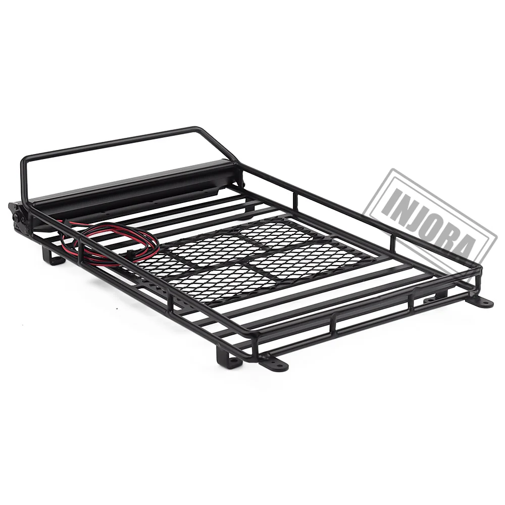 INJORA 245*150mm Luggage Carrier Roof Rack with LED Light Bar for 1/10 RC Crawler - Image 6