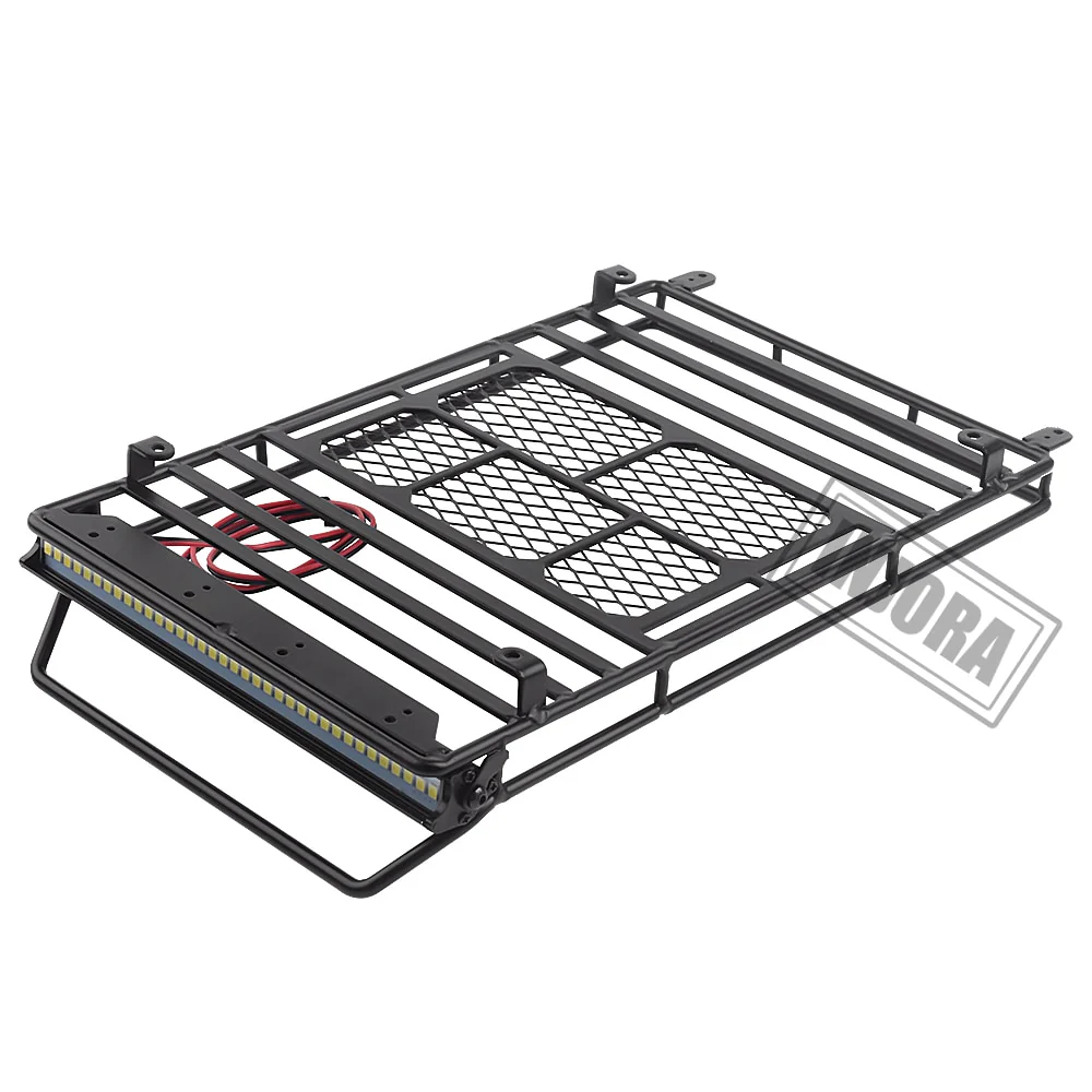 INJORA 245*150mm Luggage Carrier Roof Rack with LED Light Bar for 1/10 RC Crawler - Image 7