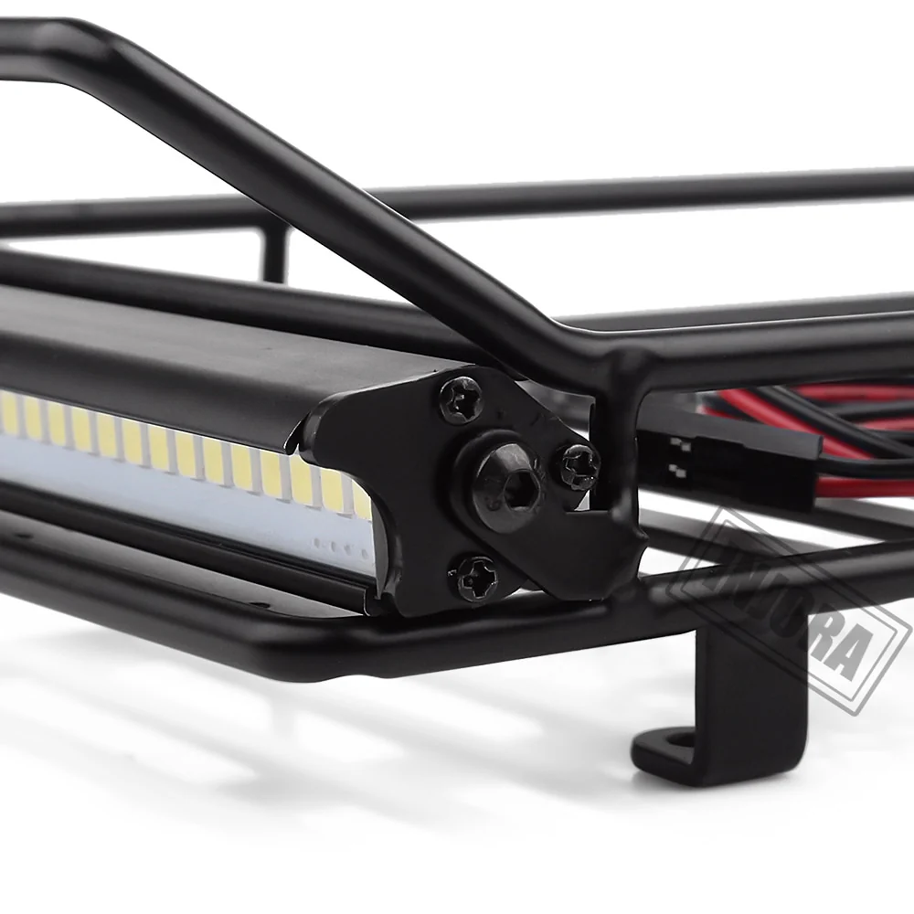 INJORA 245*150mm Luggage Carrier Roof Rack with LED Light Bar for 1/10 RC Crawler - Image 9
