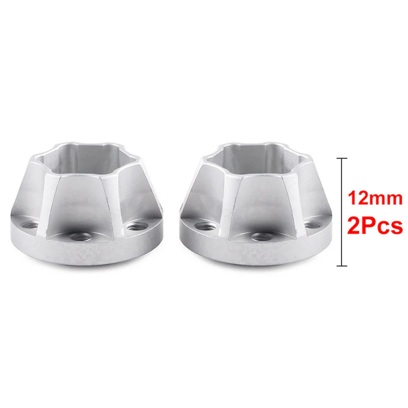 INJORA 12mm Black/Silver Aluminum Wheel Hex Hubs for 1.9" 2.2" Rims - Image 10