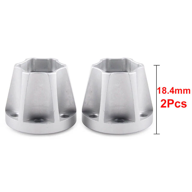 INJORA 12mm Black/Silver Aluminum Wheel Hex Hubs for 1.9" 2.2" Rims - Image 12