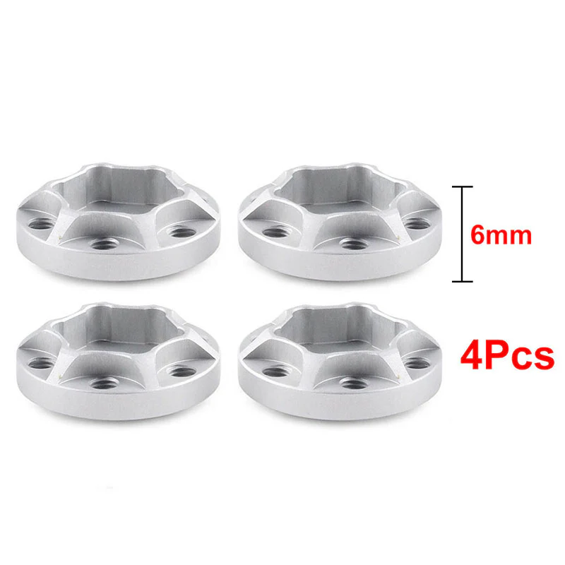 INJORA 12mm Black/Silver Aluminum Wheel Hex Hubs for 1.9" 2.2" Rims - Image 20