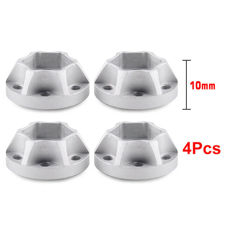 INJORA 12mm Black/Silver Aluminum Wheel Hex Hubs for 1.9" 2.2" Rims - Image 21