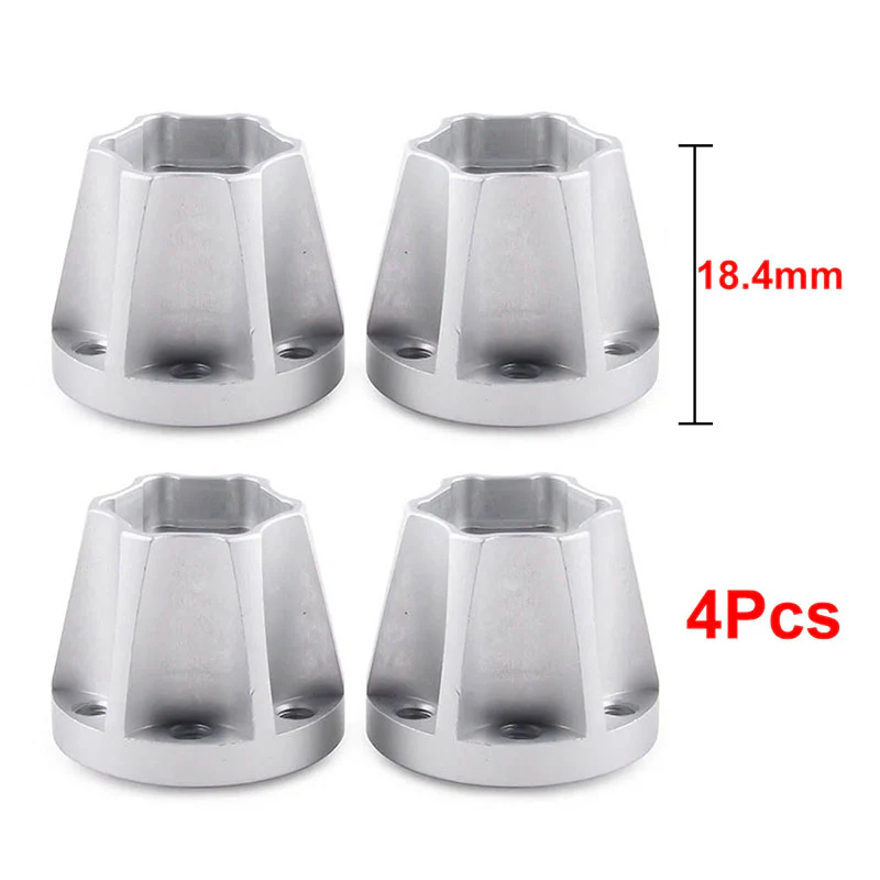 INJORA 12mm Black/Silver Aluminum Wheel Hex Hubs for 1.9" 2.2" Rims - Image 24