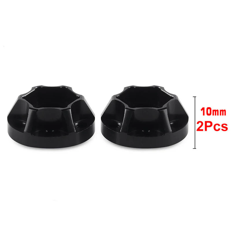 INJORA 12mm Black/Silver Aluminum Wheel Hex Hubs for 1.9" 2.2" Rims - Image 3