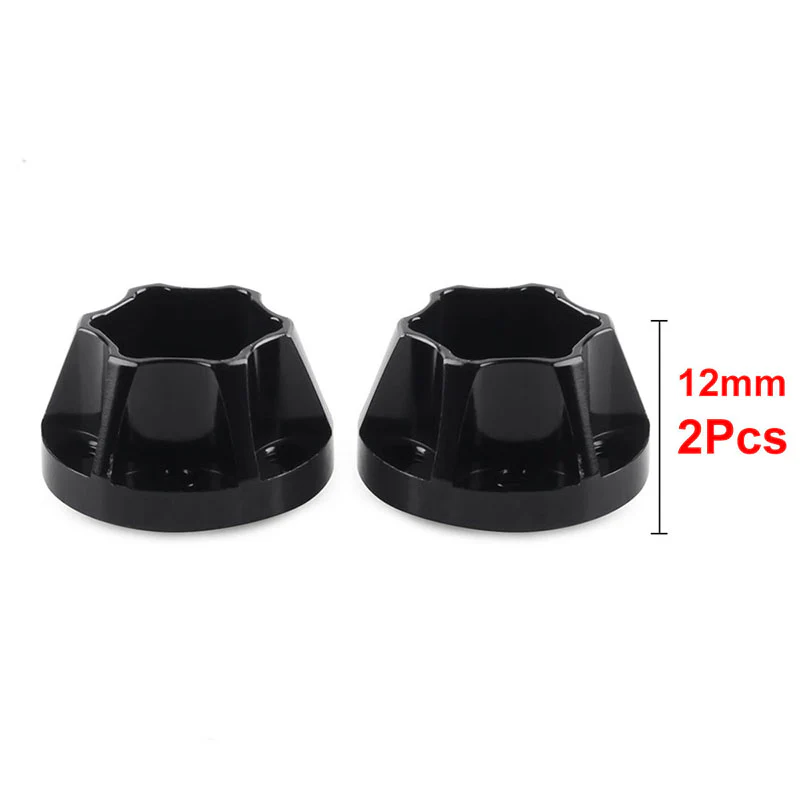 INJORA 12mm Black/Silver Aluminum Wheel Hex Hubs for 1.9" 2.2" Rims - Image 4