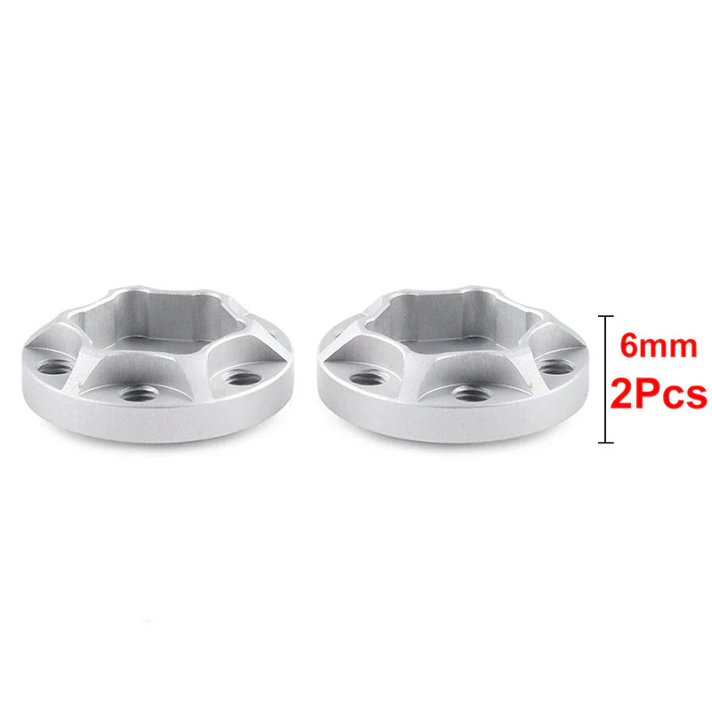 INJORA 12mm Black/Silver Aluminum Wheel Hex Hubs for 1.9" 2.2" Rims - Image 8