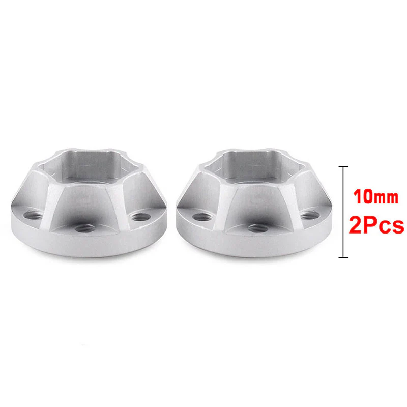 INJORA 12mm Black/Silver Aluminum Wheel Hex Hubs for 1.9" 2.2" Rims - Image 9