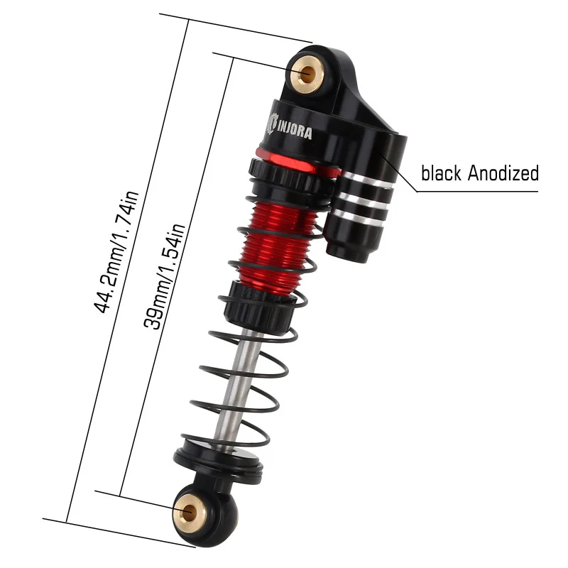 [Clearance Sale] INJORA 39mm Aluminum Threaded Oil Shocks with Fake Reservoir for SCX24 FCX24M - Image 9