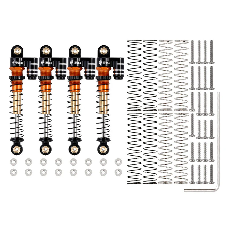 INJORA 43mm Aluminum Threaded Double Barrel Shocks with Fake Reservoir for Axial SCX24 - Image 13