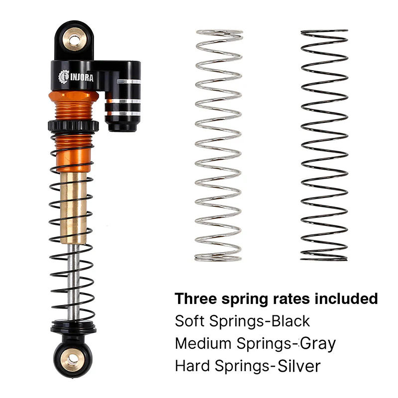 INJORA 43mm Aluminum Threaded Double Barrel Shocks with Fake Reservoir for Axial SCX24 - Image 14