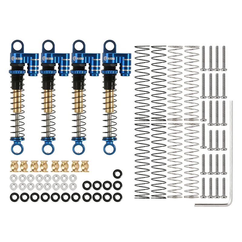 INJORA 43mm Aluminum Threaded Double Barrel Shocks with Fake Reservoir for Axial SCX24 - Image 17
