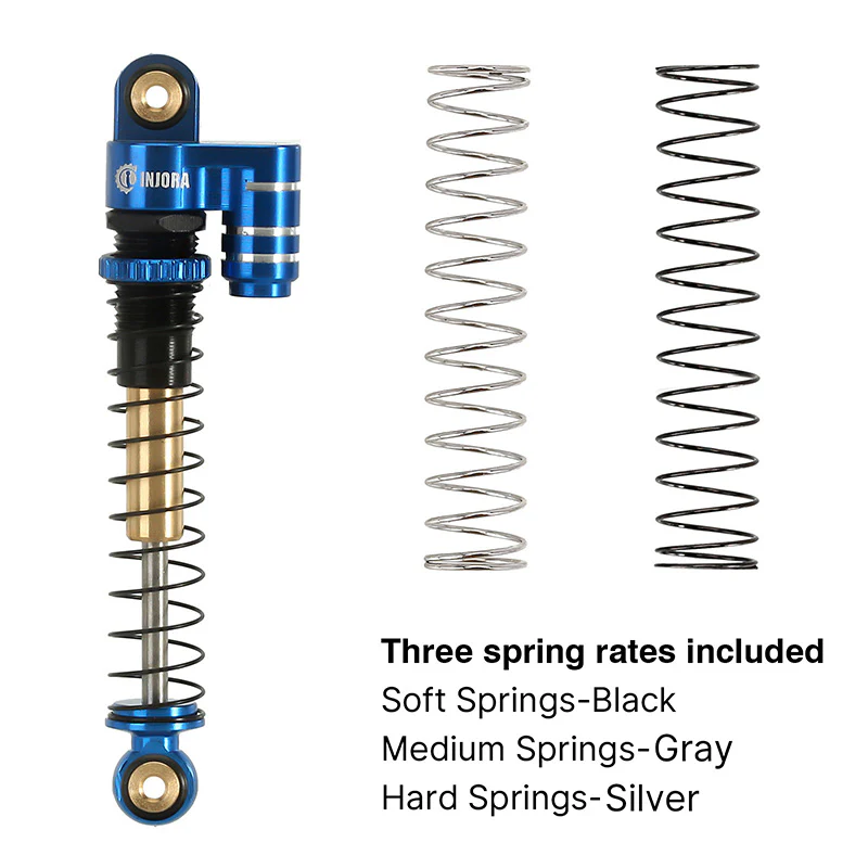 INJORA 43mm Aluminum Threaded Double Barrel Shocks with Fake Reservoir for Axial SCX24 - Image 18