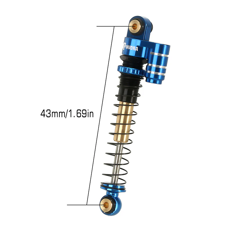 INJORA 43mm Aluminum Threaded Double Barrel Shocks with Fake Reservoir for Axial SCX24 - Image 20