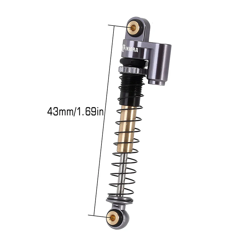 INJORA 43mm Aluminum Threaded Double Barrel Shocks with Fake Reservoir for Axial SCX24 - Image 25