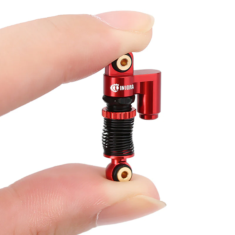 INJORA 43mm Aluminum Threaded Double Barrel Shocks with Fake Reservoir for Axial SCX24 - Image 4
