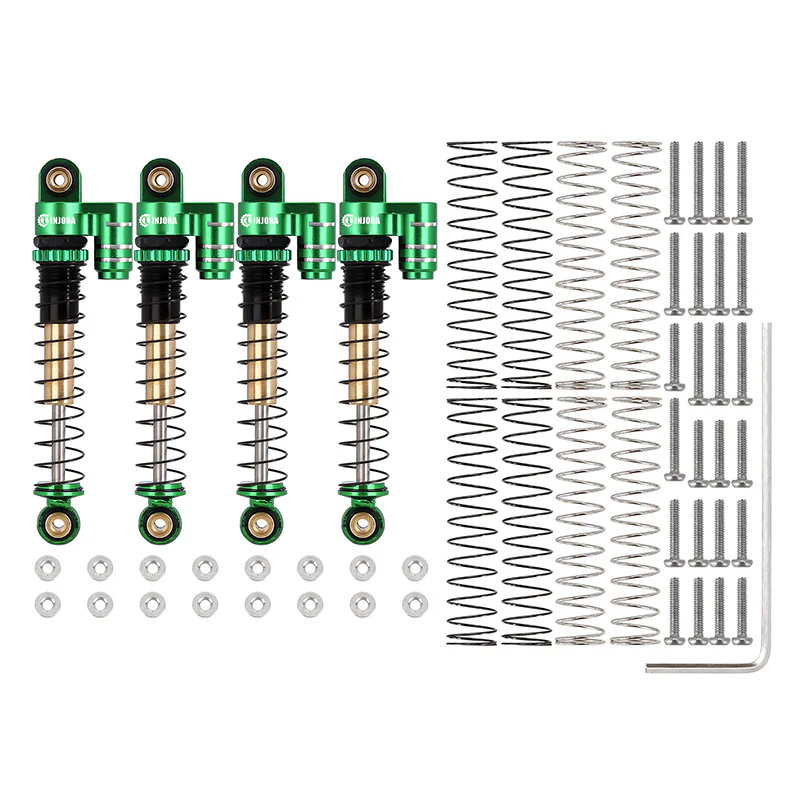 INJORA 43mm Aluminum Threaded Double Barrel Shocks with Fake Reservoir for Axial SCX24 - Image 7