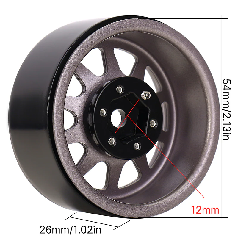 INJORA 1.9" 10-spoke Stamped Steel Wheels for 1/10 RC Crawlers - Image 10
