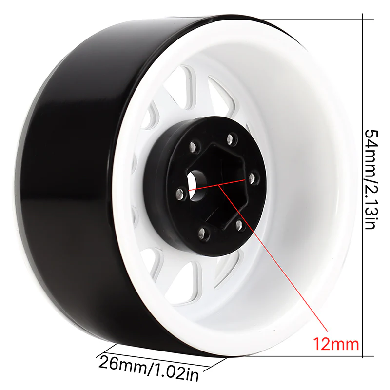 INJORA 1.9" 10-spoke Stamped Steel Wheels for 1/10 RC Crawlers - Image 20