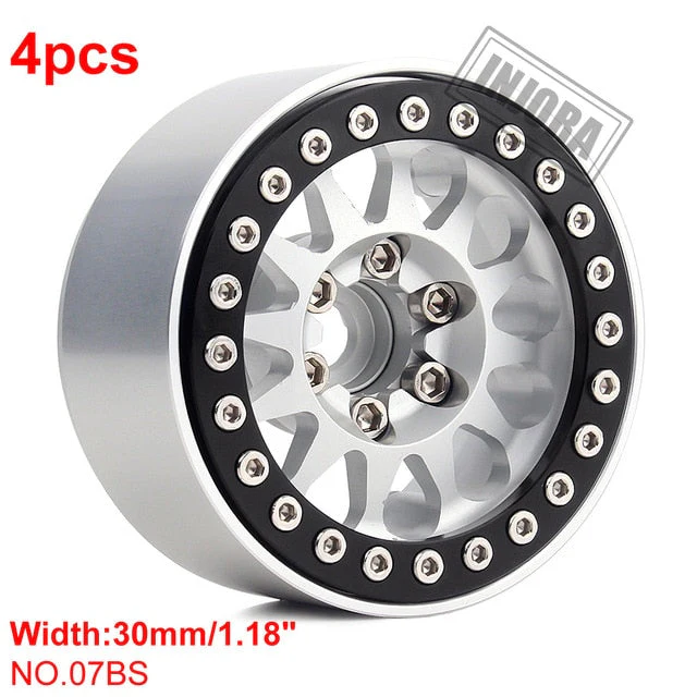 INJORA 4PCS 1.9" 12-spoke Metal Beadlock Wheel Rims for 1/10 RC Crawler - Image 6