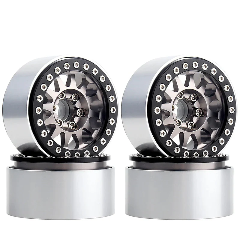 INJORA 4PCS 1.9" 12-spoke Metal Beadlock Wheel Rims for 1/10 RC Crawler - Image 8