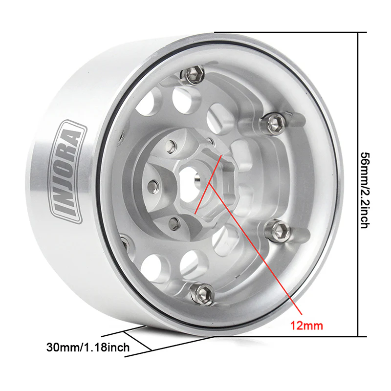 INJORA 4PCS 1.9" Aluminum Alloy Beadlock Wheel Rims for 1/10 RC Crawler - Image 16