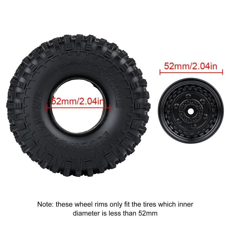 INJORA 4PCS 1.9" Beadlock Wheel Rims for 1/10 Scale RC Crawler, 116g/pcs - Image 8