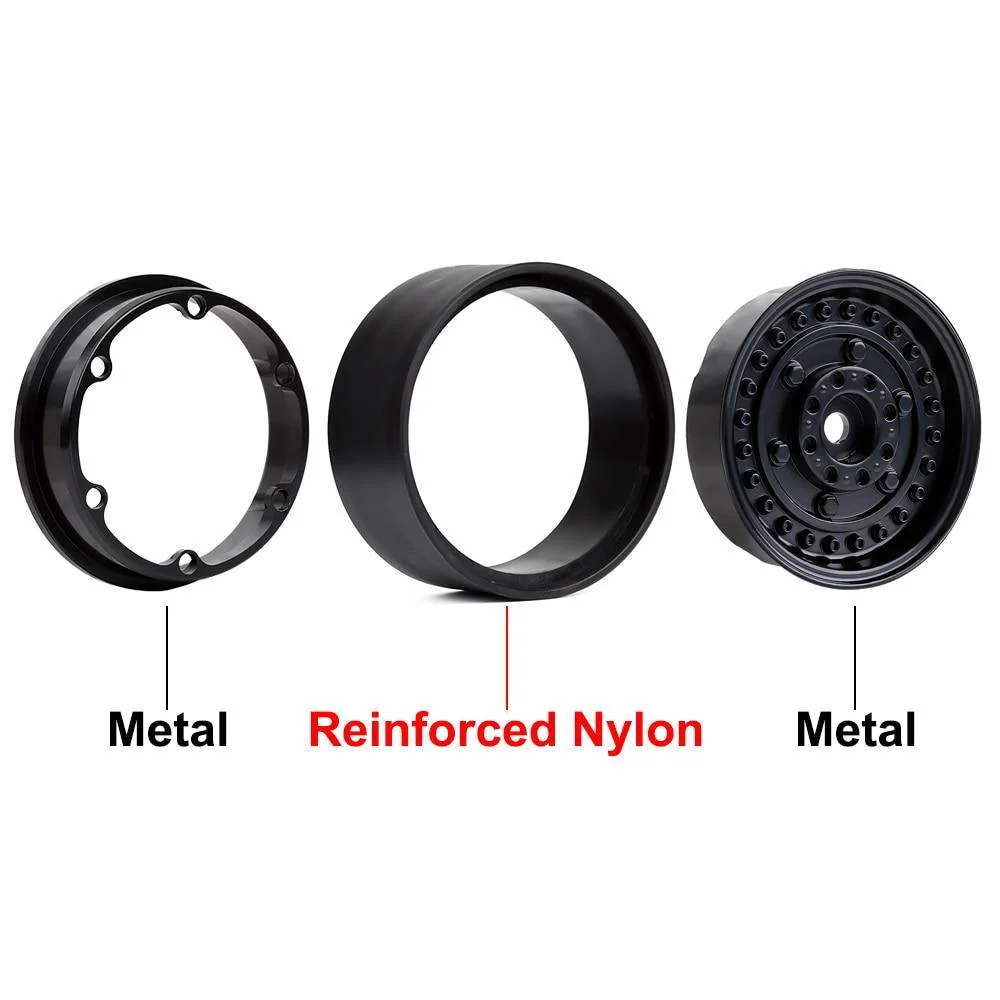 INJORA 4PCS 1.9" Beadlock Wheel Rims for 1/10 Scale RC Crawler, 116g/pcs - Image 9