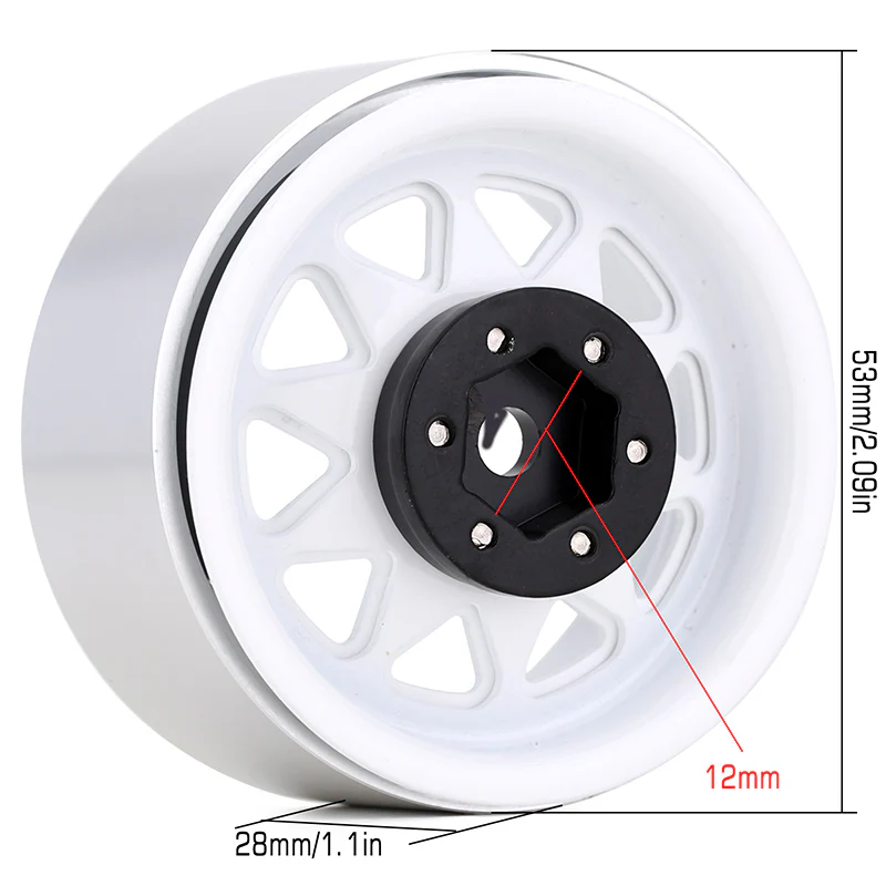 INJORA 1.9" Deep Dish -8.9mm Offset Wheels for 1/10 RC Crawlers (W1940) - Image 11