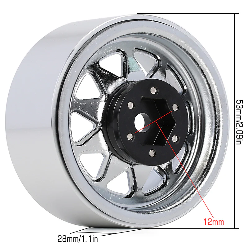 INJORA 1.9" Deep Dish -8.9mm Offset Wheels for 1/10 RC Crawlers (W1940) - Image 22
