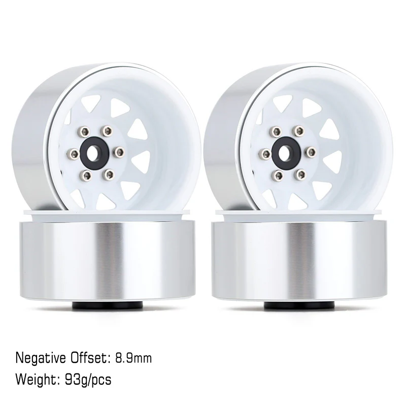 INJORA 1.9" Deep Dish -8.9mm Offset Wheels for 1/10 RC Crawlers (W1940) - Image 8