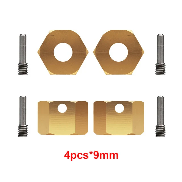 INJORA 4PCS 12mm Heavy Brass Wheel Hex Hub Extenders for Axial SCX10 III Capra 1.9 UTB - Image 3