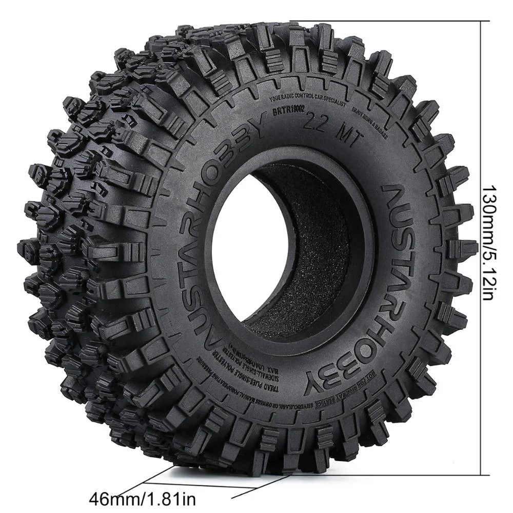 INJORA 2.2" 130*46mm Tires for 1/10 RC Crawlers - Image 4