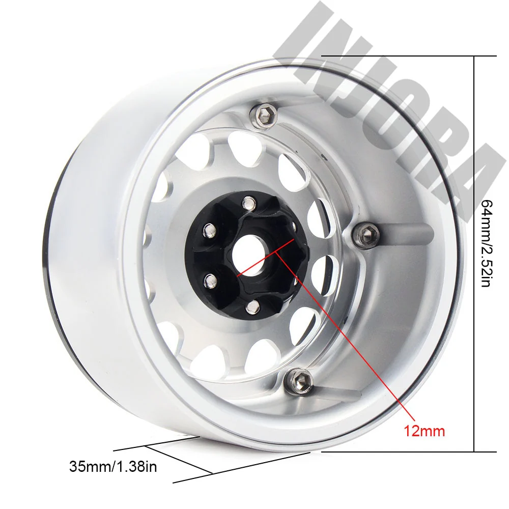 INJORA 2.2" Aluminum Beadlock Wheels for 1/10 RC Crawlers - Image 32