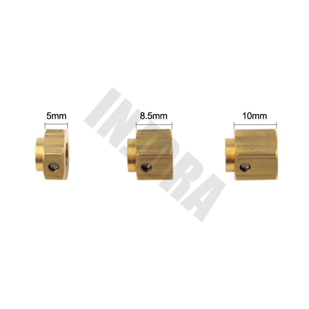 INJORA 4PCS 5/8.5/10mm Heavy Brass 12mm Wheel Hex Extenders for Traxxas TRX4 - Image 11