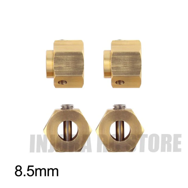 INJORA 4PCS 5/8.5/10mm Heavy Brass 12mm Wheel Hex Extenders for Traxxas TRX4 - Image 3