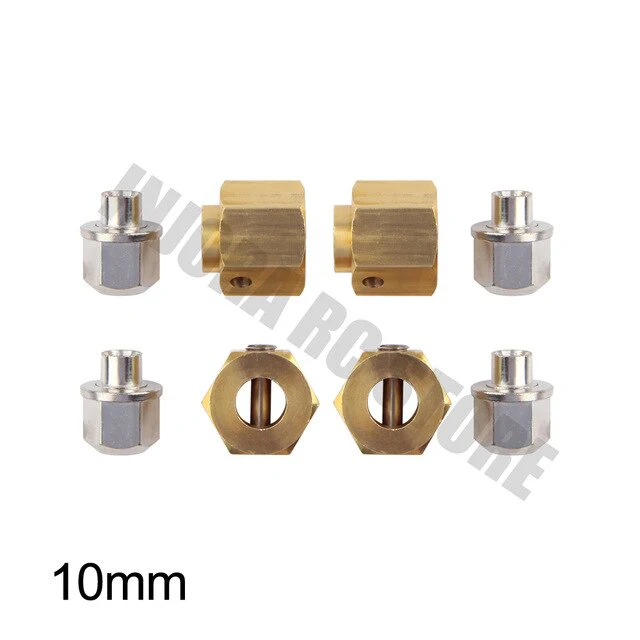 INJORA 4PCS 5/8.5/10mm Heavy Brass 12mm Wheel Hex Extenders for Traxxas TRX4 - Image 4