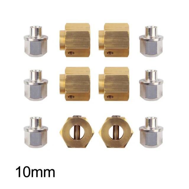 INJORA 4PCS 5/8.5/10mm Heavy Brass 12mm Wheel Hex Extenders for Traxxas TRX4 - Image 7